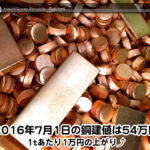 【銅相場情報 2016.7.1】1tあたり1万円上がりの54万円なり☆
