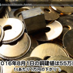 【銅相場情報 2016.8.1】1tあたり1万円下がりの55万円に改定☆