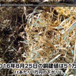 【銅相場情報 2016.8.25】1tあたり1万円下がりの51万円に改定⤵