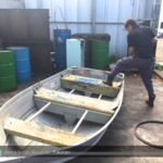 バス釣り用アルミボートの廃船処理作業！