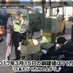 【銅相場情報 2017.3.15】1tあたり1万円上がりの71万円に改定☆⤴