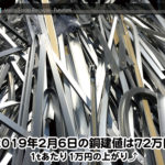 【銅建値情報 2019.2.6】1tあたり1万円上がりの72万円に改定☆⤴