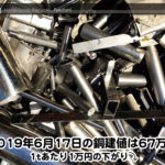【銅建値情報 2019.6.17】1tあたり1万円の下がりの67万円に改定⤵