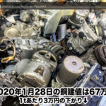 【銅建値情報 2020.1.28】1tあたり3万円下がりの67万円に改定⬇