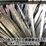 【銅建値情報 2020.3.9 】1tあたり2万円下がりの63万円に改定⤵⤵