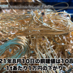【銅建値情報 2021.8.10】1tあたり1万円下がりの108万円に改定⤵