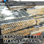 【銅建値情報 2021.8.20】1tあたり3万円下がりの103万円に改定⤵⤵⤵